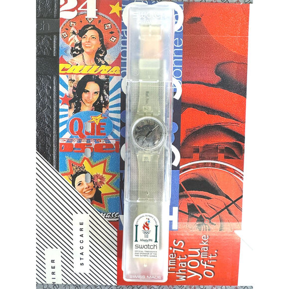 Swatch watch Transparent OLYMPIC VENUE ATLANTA GK209SL 1996 Olympic Specials NOS - Picture 3 of 5
